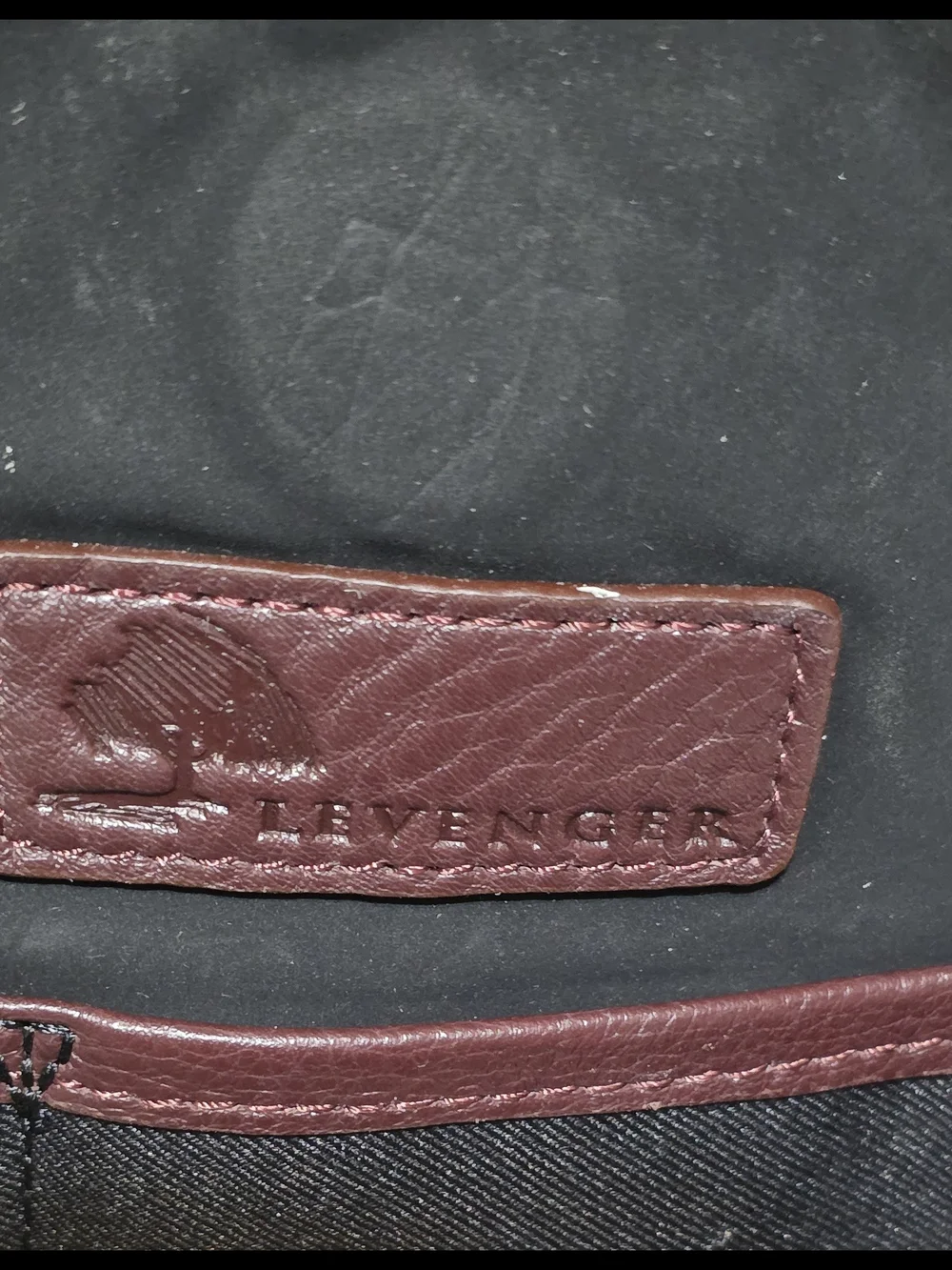 Levenger Burgundy Leather Tote with Gold Hardware